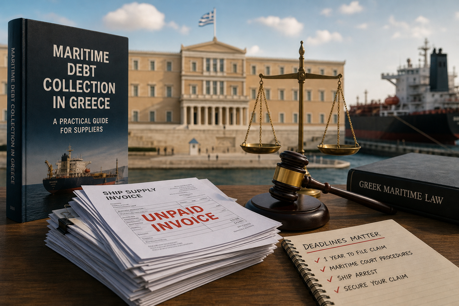 Greek maritime law, bunkering claims Greece, ship chandler debt, Piraeus admiralty court, debt collection Greece, shipping claims, statute of limitations maritime